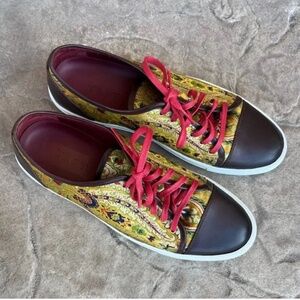 Taft Multicolor Paisley Sneakers with Red Laces